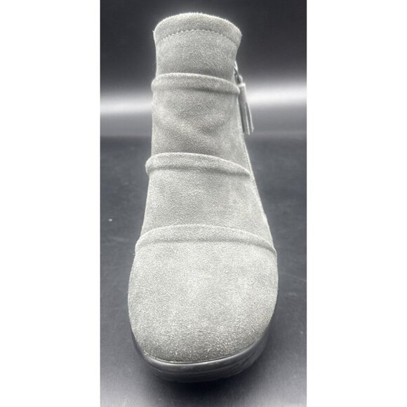 Skechers Women’s Gray Suede Parallel Triple Threat Bootie Boots Wedge Sz 9.5 - Picture 12 of 14